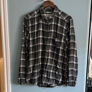 American Eagle Outfitters Dark Green Plaid Shirt